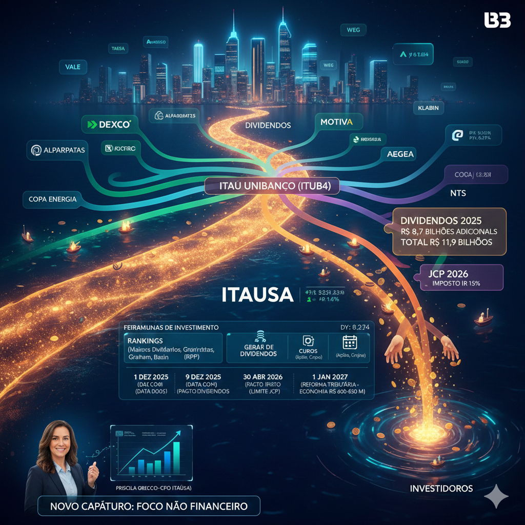 Itaúsa (ITSA4) Aprovou a Distribuição de R$ 8,7 bilhões em Proventos Adicionais