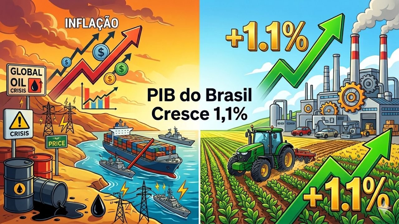 PIB do Brasil Cresce 1,1% e Surpreende Mercado no 1º Trimestre de 2026