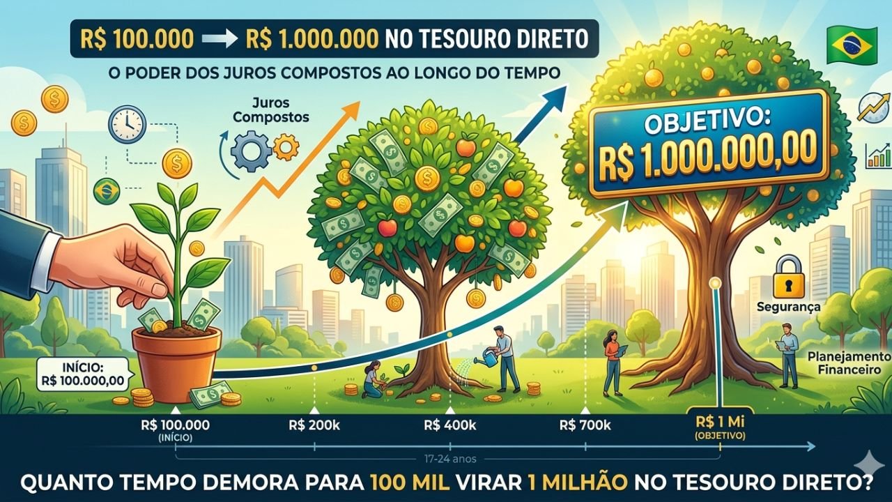 Transforme cem mil reais em um milhão de reais investindo em títulos do tesouro
